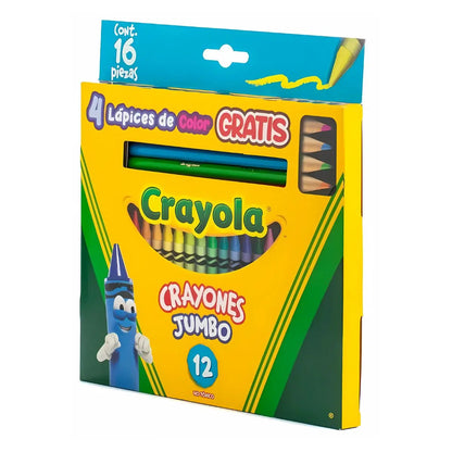 12 Crayones Jumbo Colores + 4 Lapices de Color Crayola 16 Piezas - Crayola