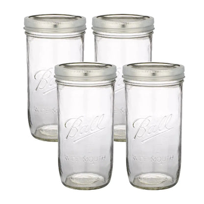 4pz Frasco Vidrio Mason Jars Ball 24oz Original Hermético - Mason Jars