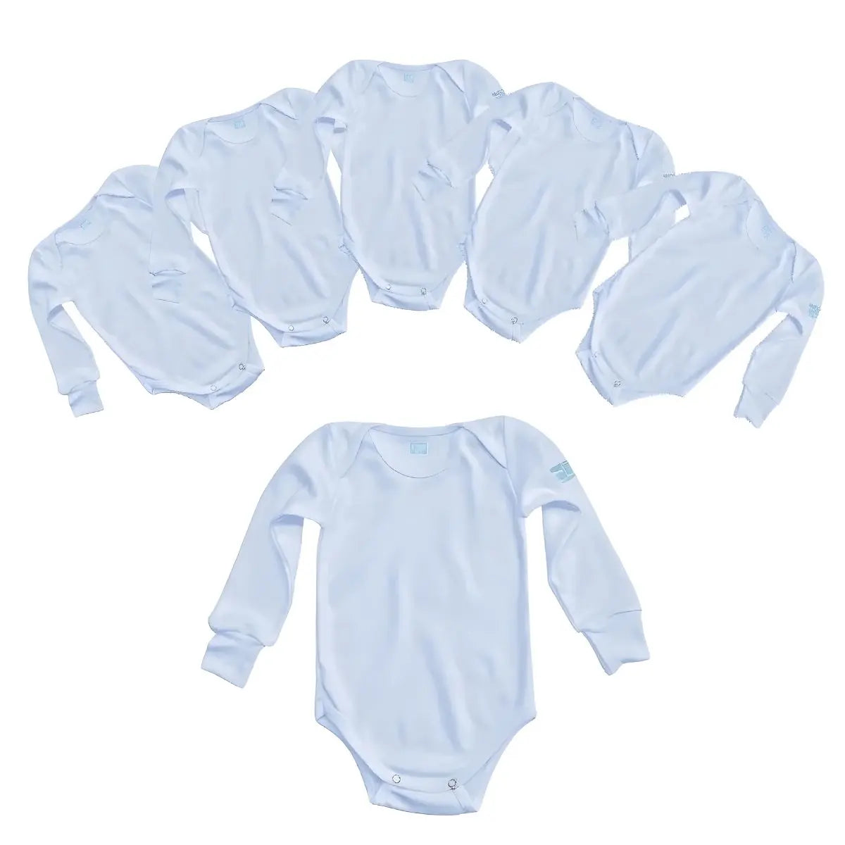 Pañalero AZUL Manga Corta Talla 0 Meses 6 PIEZAS - Ramoncito - vista lateral