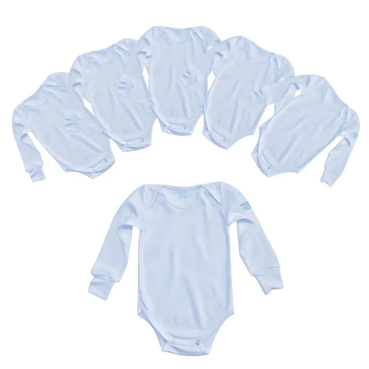 Pañalero AZUL Manga Corta Talla 0 Meses 6 PIEZAS - Ramoncito - vista lateral