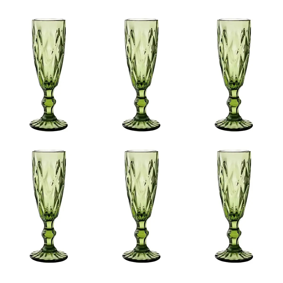 6 Copas Cristal Vino Flauta Libia Grande 170ml Elegir Color Azul Cobalto - Vittori - vista lateral