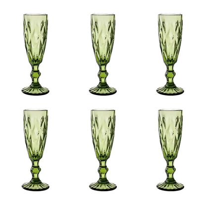 6 Copas Cristal Vino Flauta Libia Grande 170ml Elegir Color Azul Cobalto - Vittori - vista lateral