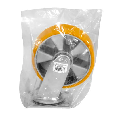 RODAJA ALUMINIO PU NARANJA GIRATORIA 6" - Dogotuls - empaque