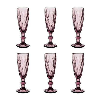 6 Copas Cristal Vino Flauta Libia Grande 170ml Elegir Color Azul Cobalto - Vittori - detalle