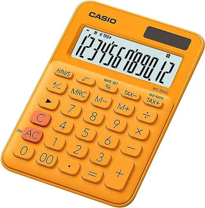 Calculadora Mini de Escritorio Casio Ms-20uc 12 Dígitos Elegir Color Naranja - Casio