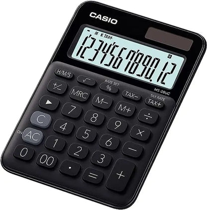 Calculadora Mini de Escritorio Casio Ms-20uc 12 Dígitos Elegir Color Negro - Casio