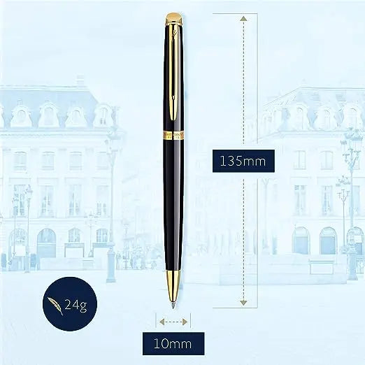 Pluma Rollerball Waterman Hemisphere Laca Negra Adornos Oro - Waterman - vista trasera
