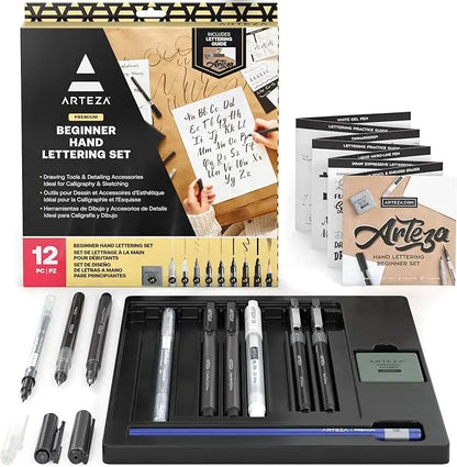 Set De 12 Pz De Lettering Y Caligrafia Arteza Principiante - Arteza - contenido