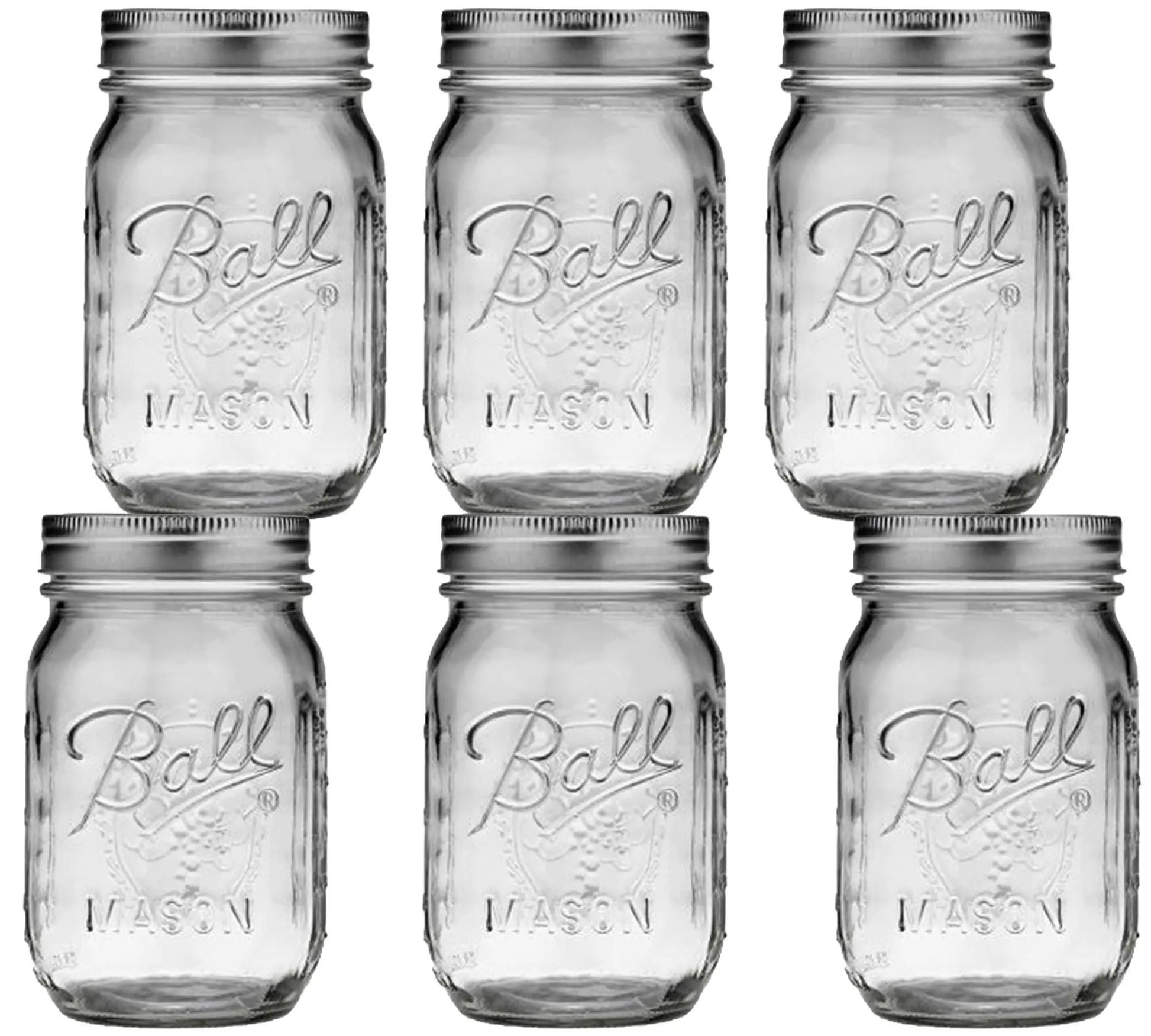 6 Pack Mason Jars Ball 16 Oz (6 Piezas) Boca Regular - Coveme - accesorios