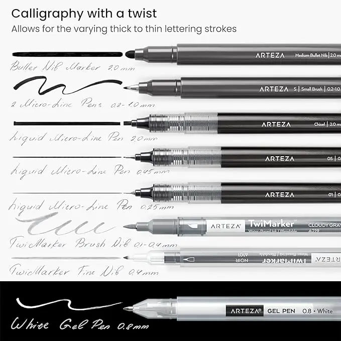 Set De 12 Pz De Lettering Y Caligrafia Arteza Principiante - Arteza - vista trasera