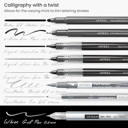 Set De 12 Pz De Lettering Y Caligrafia Arteza Principiante - Arteza - vista trasera
