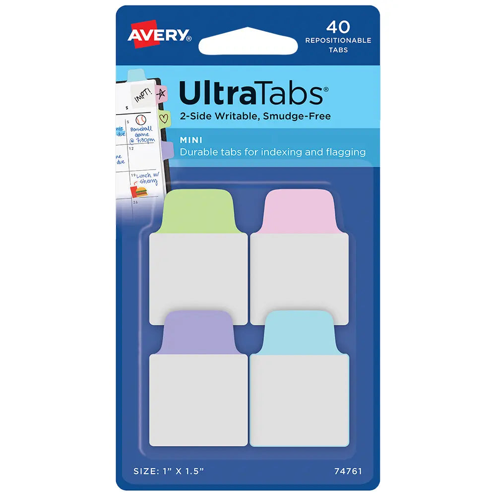Mini Ultra Tabs Colores Pastel 2.5x 3.8 cm paq 40 Avery - Avery