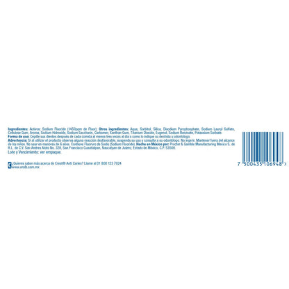Pasta Dental Crest Anticaries 75ml Menta Escudo Protector - PROTEC - vista lateral