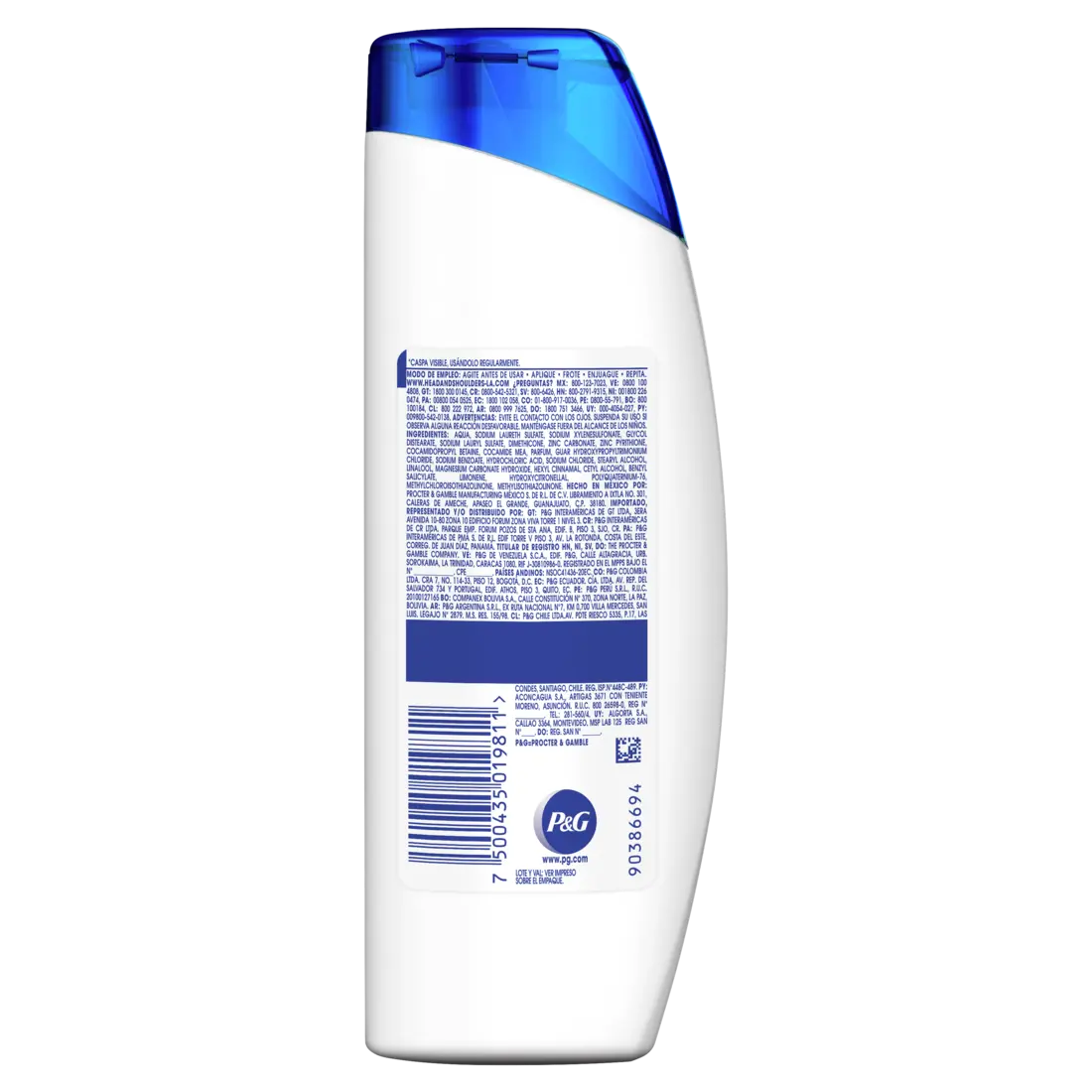 Shampoo Head & Shoulders 2en1 Suave Y Manejable 180ml - P&amp;G - vista lateral