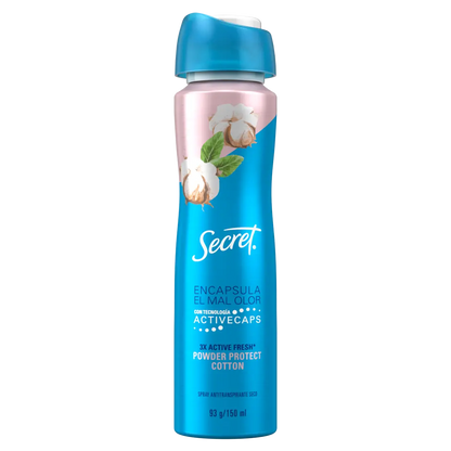 Antitranspirante Aerosol Secret Powder Protect 93g - KCTS - vista lateral