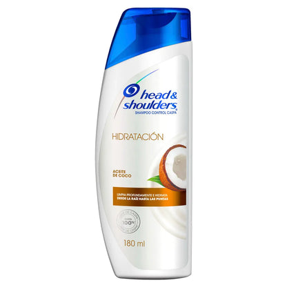 Shampoo Head & Shoulders Hidratación Coco 180ml - P&amp;G - vista lateral
