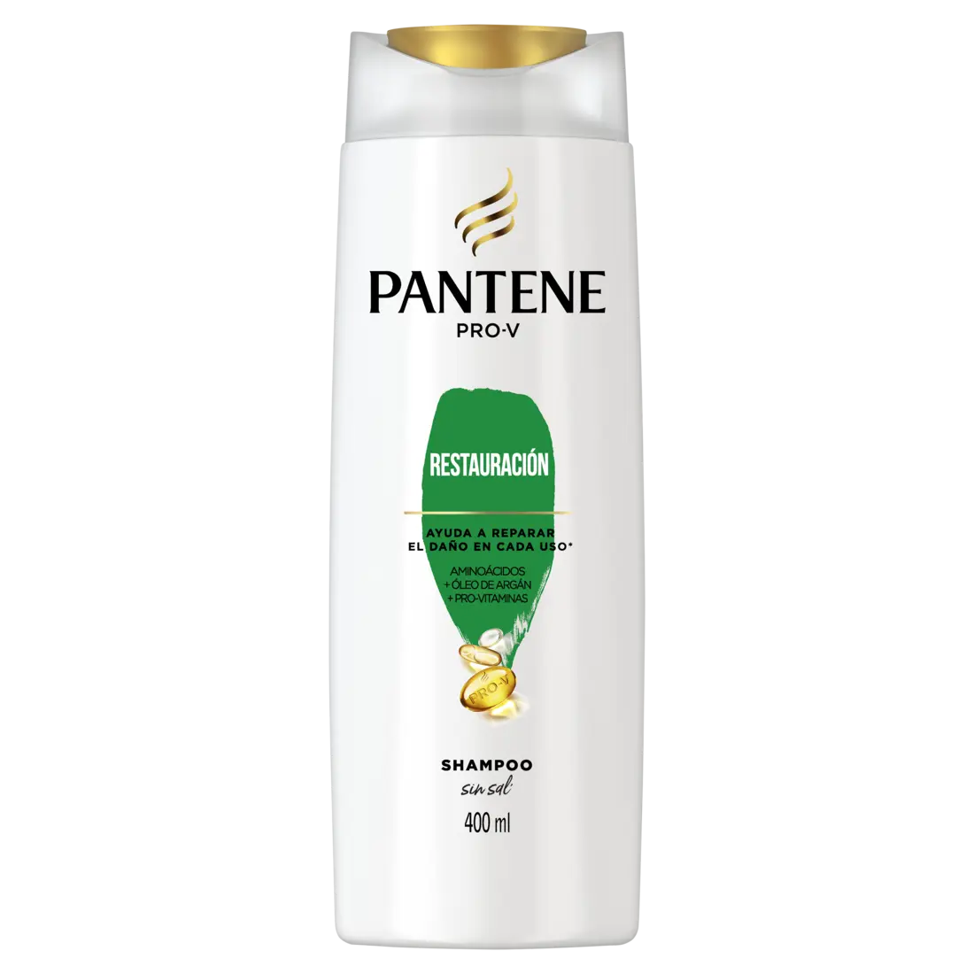 Shampoo Pantene Pro-v Restauración 400ml Sin Parabenos - P&amp;G - vista lateral