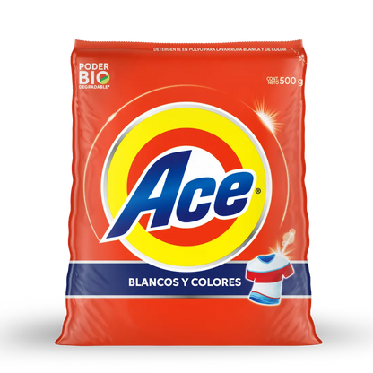 Detergente En Polvo Ace 500 Gr Ropa Blancos Y Colores - KCTS - vista lateral