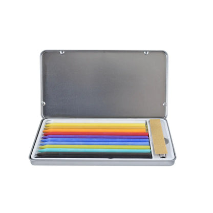Estuche C/12 Gises Pastel Atl Caja Metalica Estuche - Atl