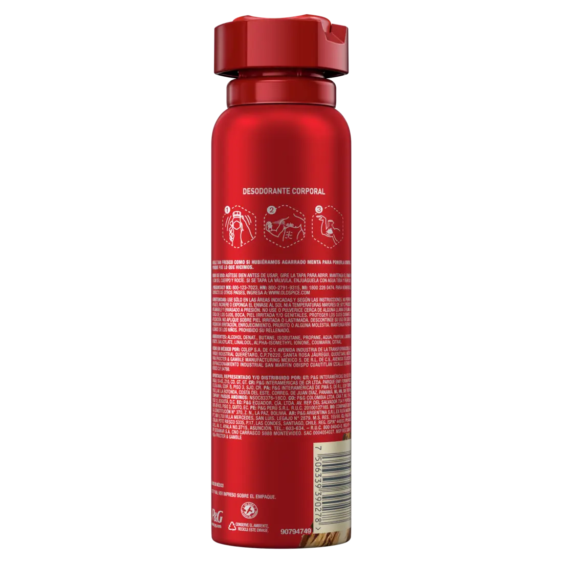 Desodorante En Aerosol Old Spice Leña 96 Gr Fragancia Menta - KCTS