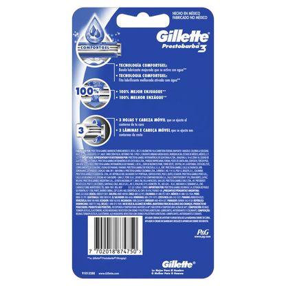 4pz Afeitadoras Desechables Gillette Prestobarba3 Comfortgel - P&amp;G