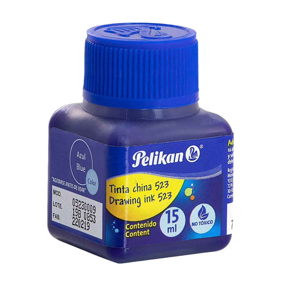 Tinta China Pelikan 15ml Dibujo Caligrafía Elegir Color Azul Ultramar - Pelikan - vista lateral