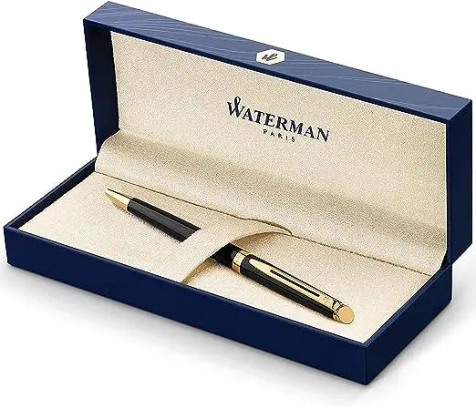 Pluma Rollerball Waterman Hemisphere Laca Negra Adornos Oro - Waterman