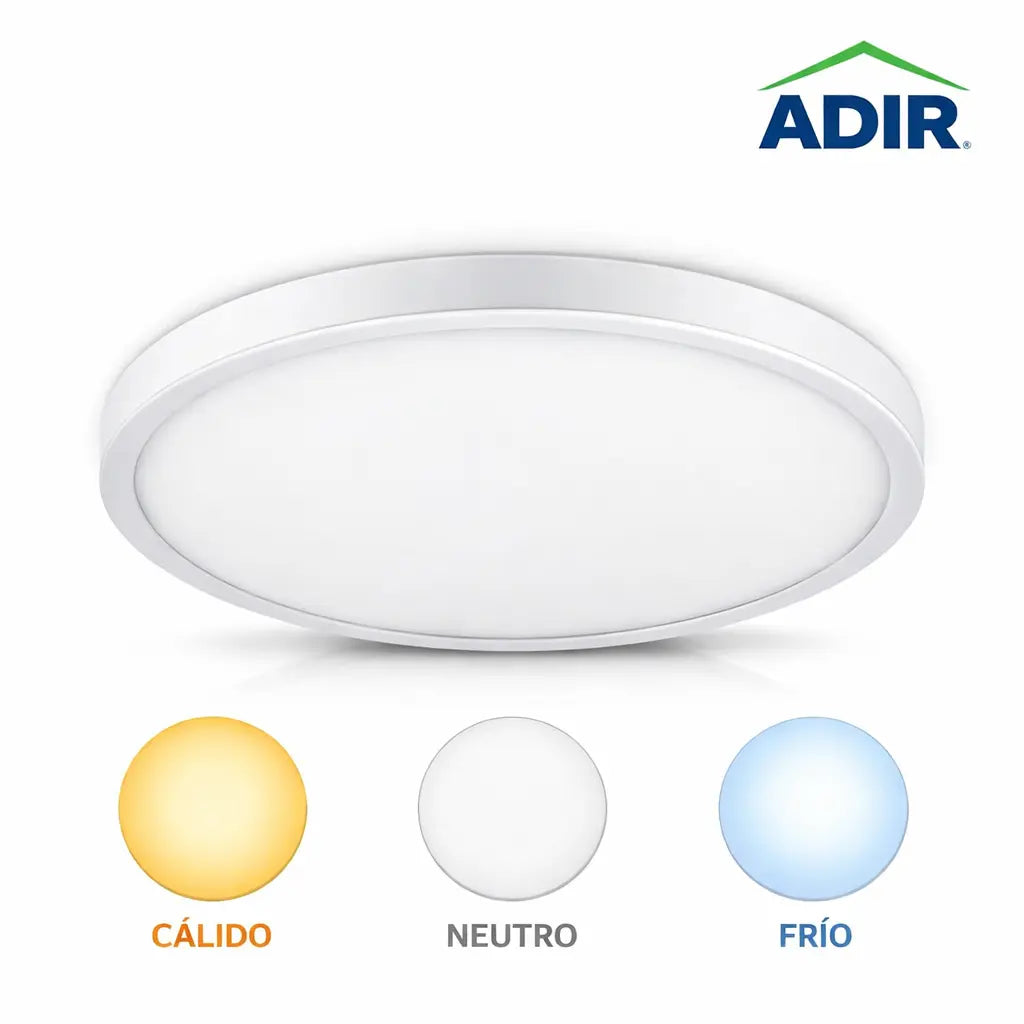 Plafón Decorativo Led 18W Cambio De Temperatura Blanco Cálido Neutro Frío Adir - Adir