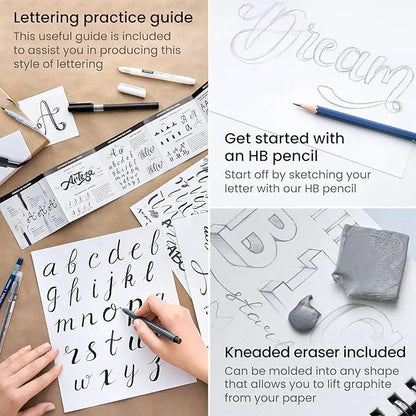Set De 12 Pz De Lettering Y Caligrafia Arteza Principiante - Arteza - empaque