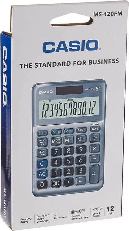 Calculadora De Escritorio Casio Ms-120fm Gris - Casio - vista lateral