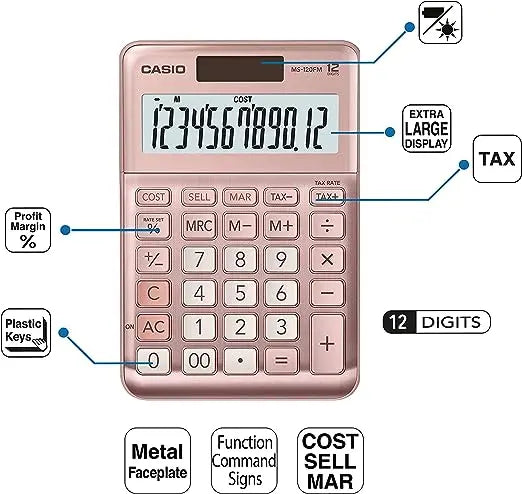 Calculadora De Escritorio Casio Ms-120fm Rosa - Casio
