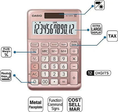 Calculadora De Escritorio Casio Ms-120fm Rosa - Casio
