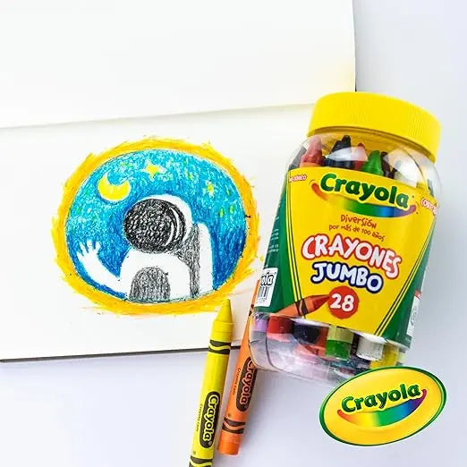 Bote 28 Crayones Jumbo Colores Escolar Redondos Crayola - Crayola - detalle