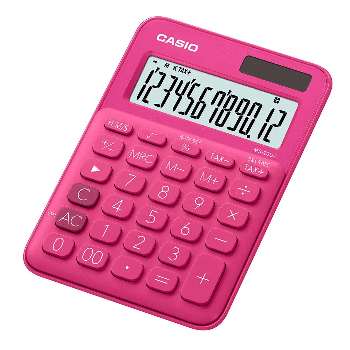 Calculadora Mini de Escritorio Casio Ms-20uc 12 Dígitos Elegir Color Rosa - Casio