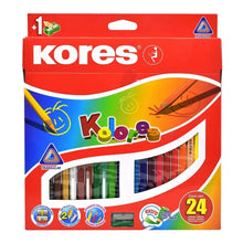 24 Colores Triangulares Kores Punta 3mm Sacapuntas Kolores - Kronaline - empaque