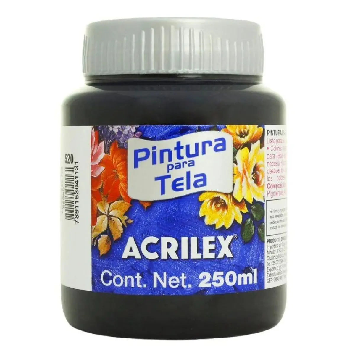 Pintura Tela Acabado Mate Acrilex 250 Ml Varios Colores Negro - Acrilex