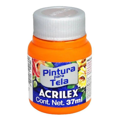 Pintura Tela Mate Acrilex 37ml Acrilica Escoge Color Naranja - Roel