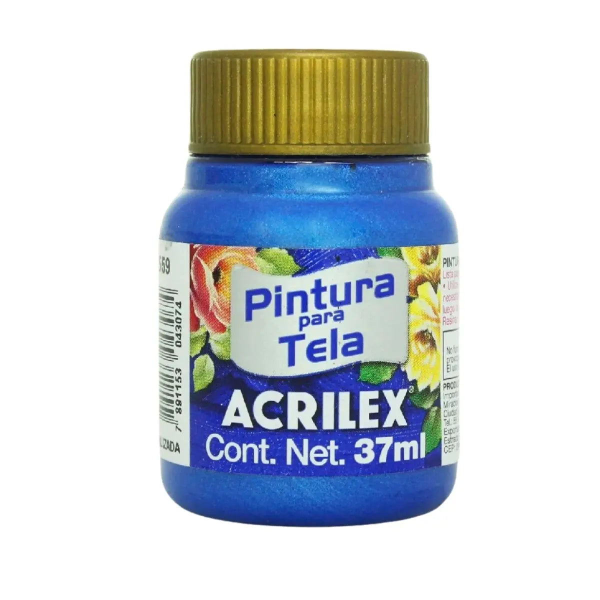 Pintura Acrilica Metalizada Tela Acrilex 37ml Color a Escoger Azul - Roel