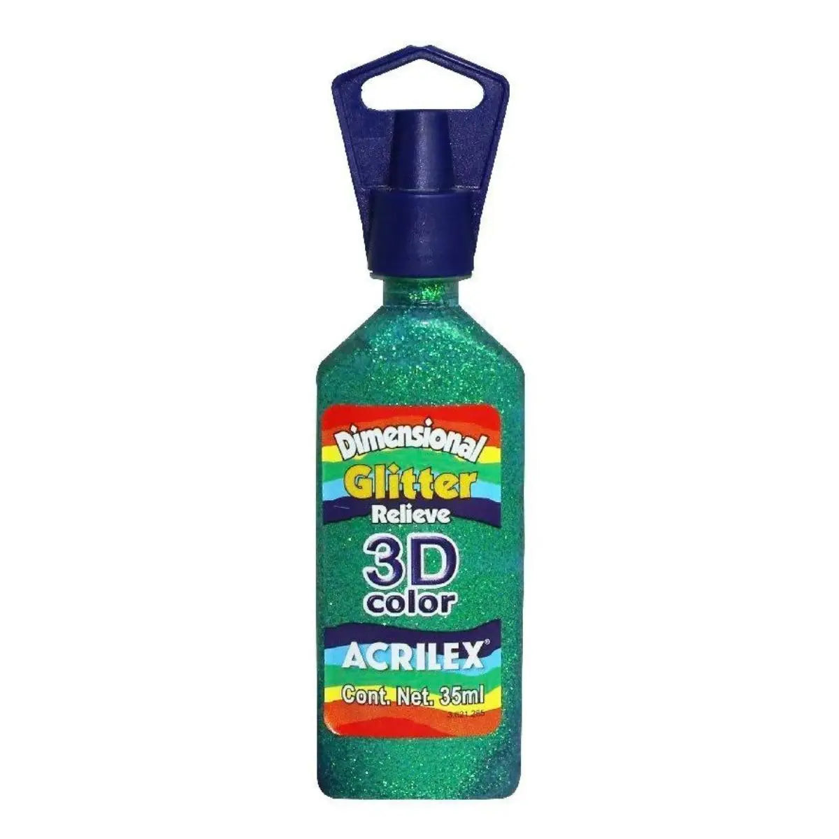 Pintura Tela Glitter Relieve 35ml Acrilex 3d Varios Colores Verde - Roel