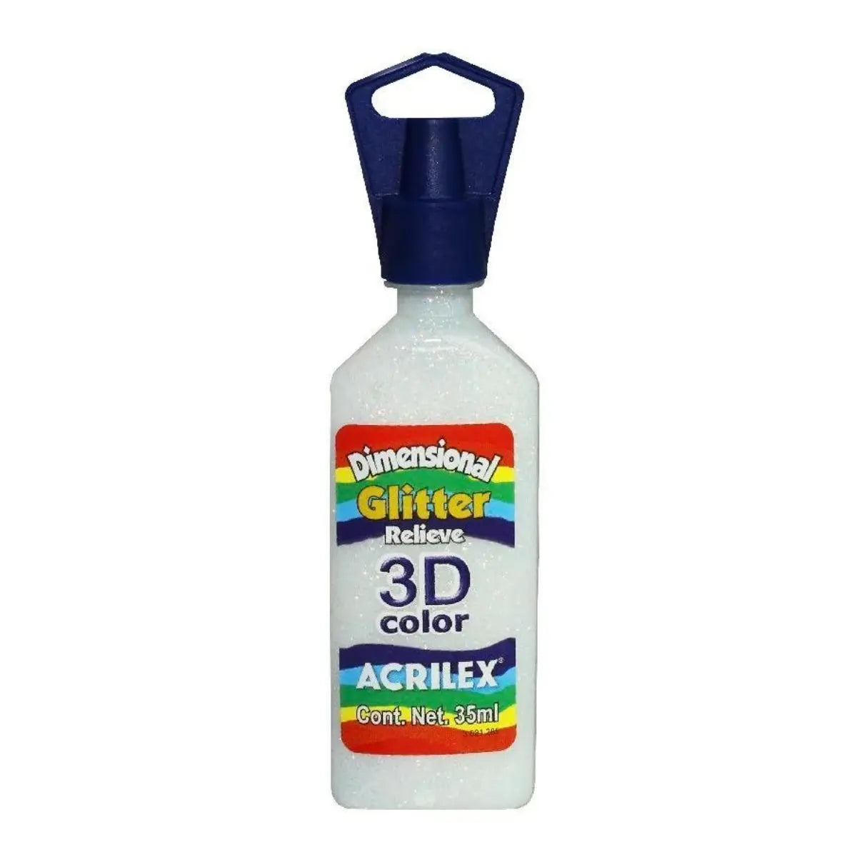 Pintura Tela Glitter Relieve 35ml Acrilex 3d Varios Colores Cristal - Roel