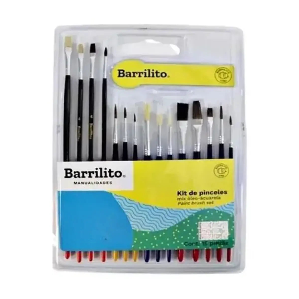 KIT 15 PINCELES MIX ÓLEO-ACUARELA 8043 5 - ACCO - vista lateral