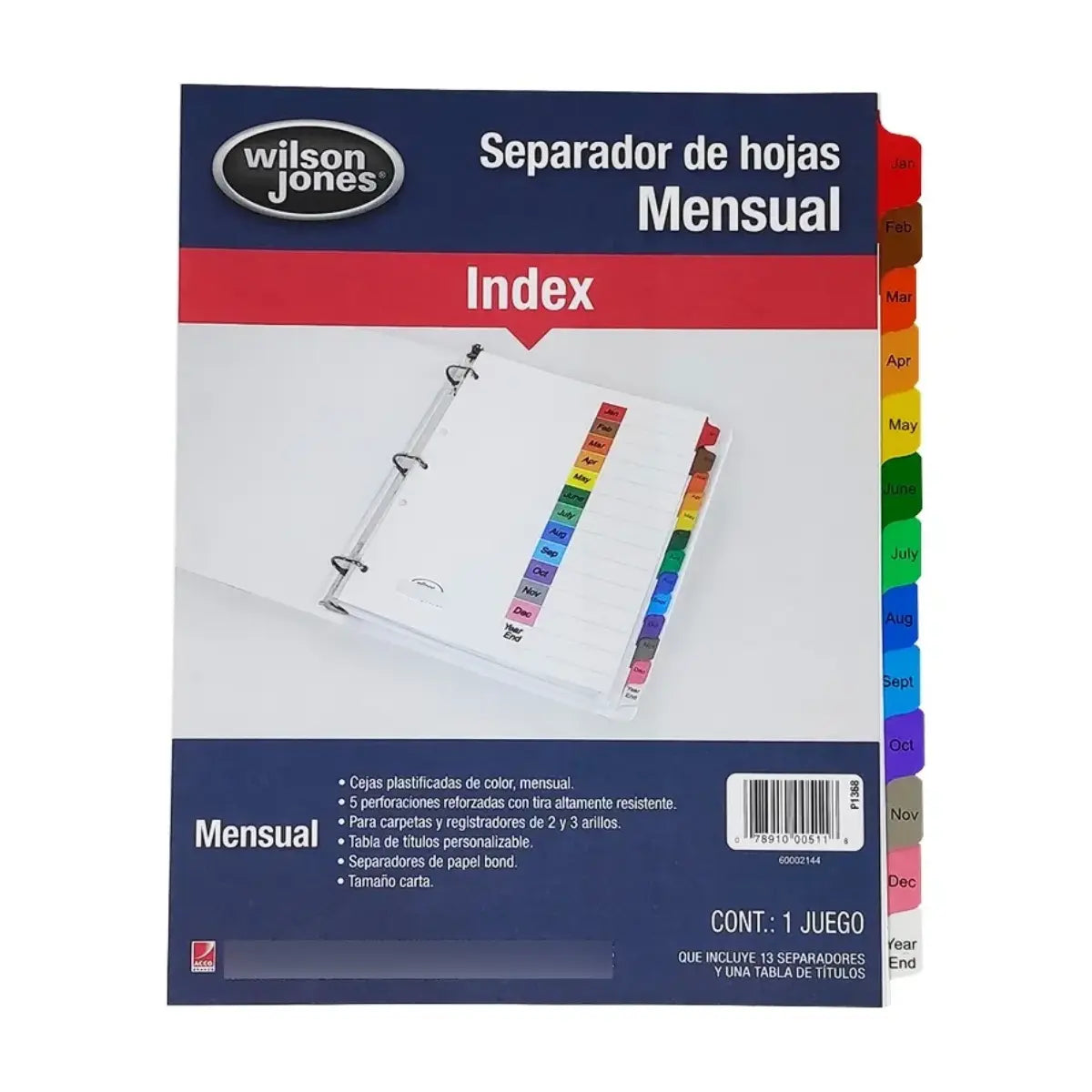 Separador Mensual Cejas de Color Wilson Jones - Wilson Jones