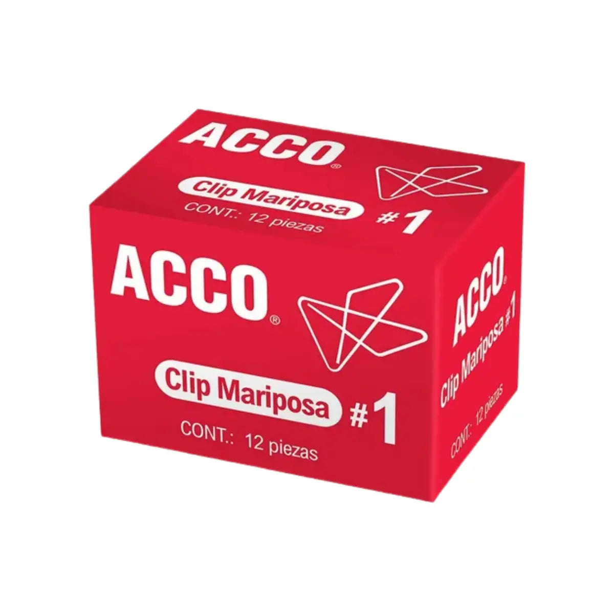 3 cajas Clip Mariposa No. 1 ACCO Sujeta 150 Hojas 1 12 Piezas/Cu Color Plateado Individual - ACCO