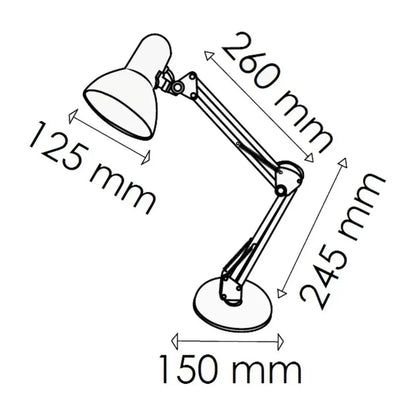Lampara De Escritorio 2 En 1 Base E27 40 W Blanco Adir - Adir