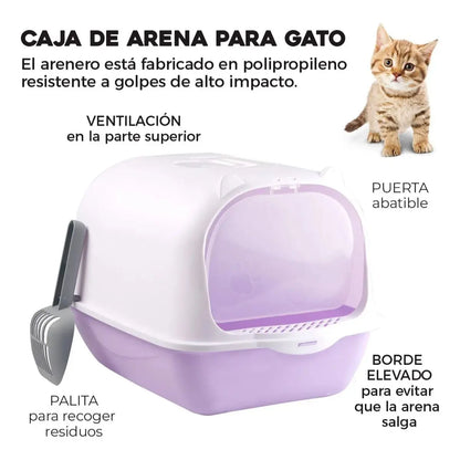 Arenero Adir Cerrado Gatos Sanitarios Pala Morado - Adir - detalle