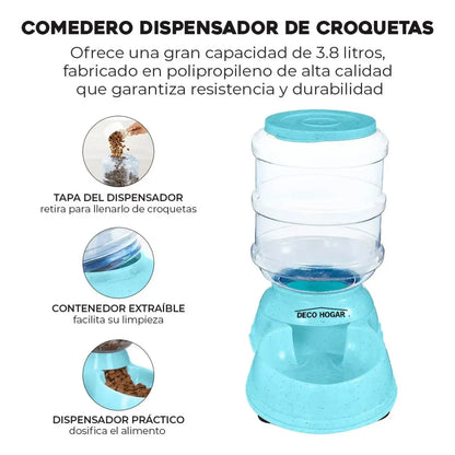 Comedero Automatico Adir Dispensador Croqueta Azul 3.8 L - Adir - detalle