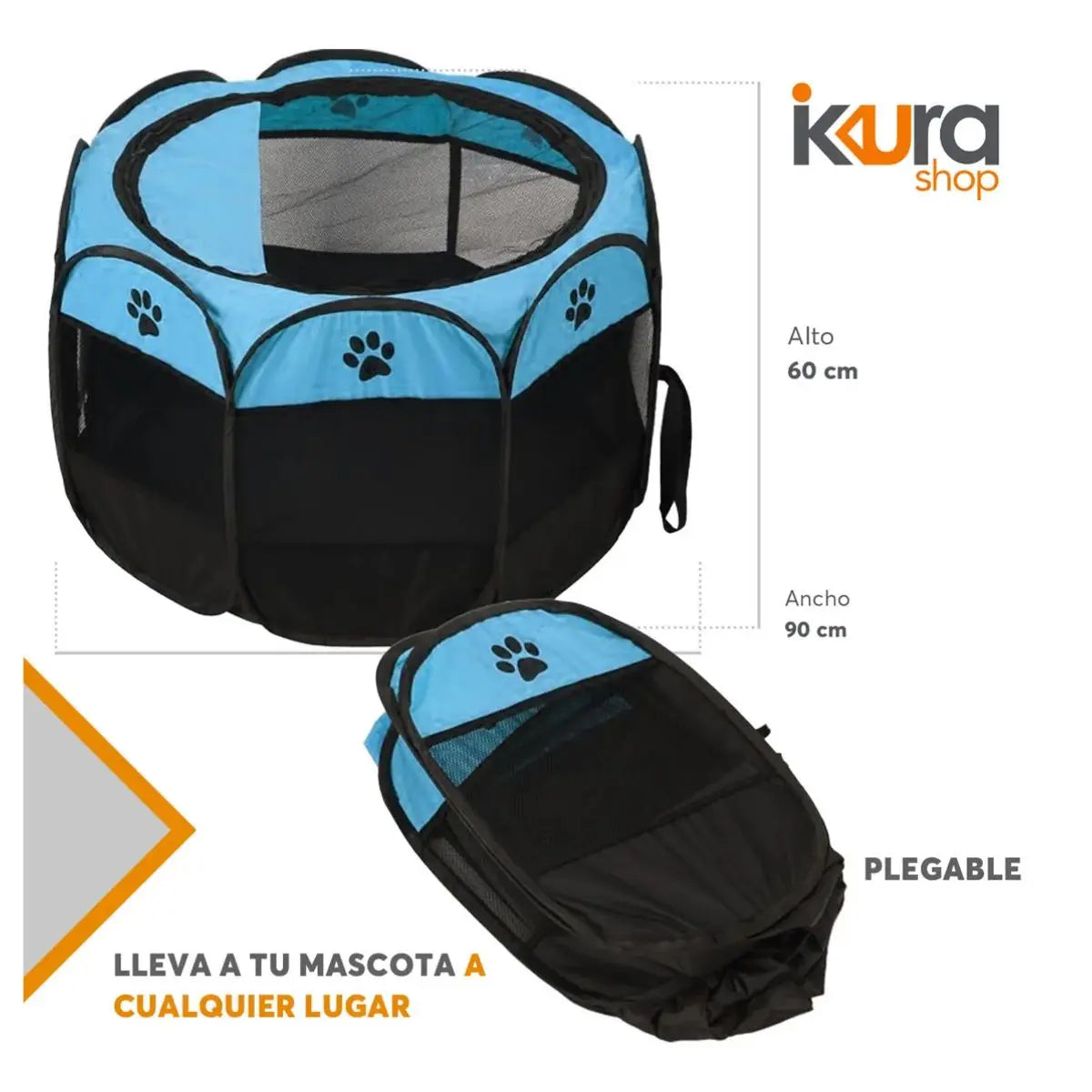 Corral Portatil Mascota Adir Viajes Paseo Juego - Adir - vista lateral