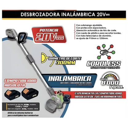 Desbrozadora Inalambrica Adir 20V - Adir