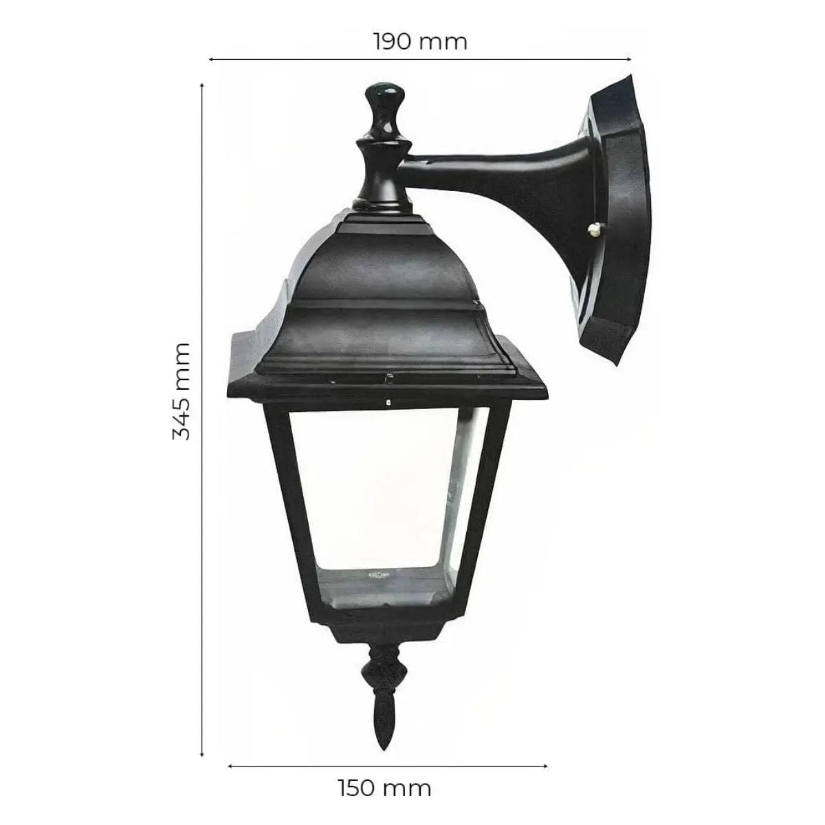 Farol Cuadrado Adir Negro 1*60 Watts - Adir - vista lateral