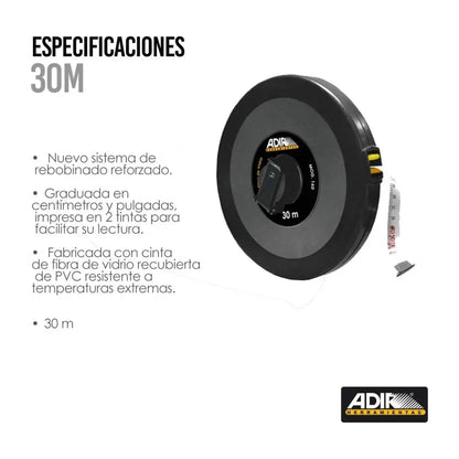 Cinta Larga De Fibra De Vidrio 50 M Adir - Adir - vista trasera